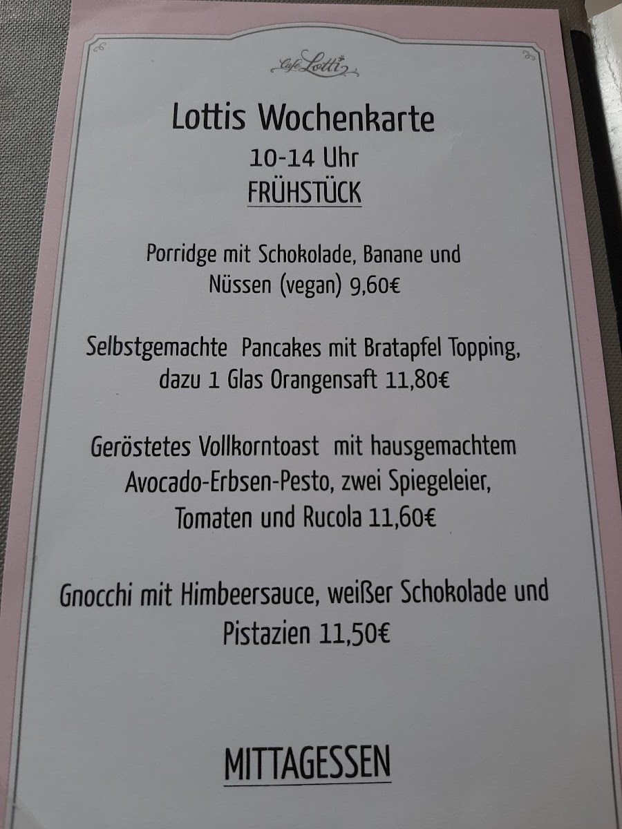 Menu - Cafe Lotti photo 3